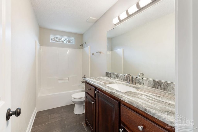 9317 Alekai Dr, Pensacola, FL 32526 - full bathroom with vanity, shower / bathtub combination, tile patterned floors, and a textured ceiling