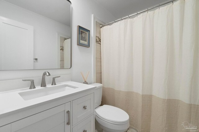 8150 Northpointe Blvd, Pensacola, FL 32514 - full bath featuring toilet, ornamental molding, and vanity