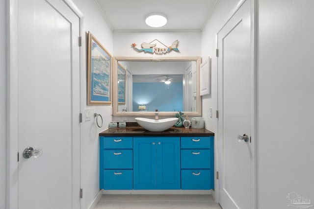 8150 Northpointe Blvd, Pensacola, FL 32514 - bathroom featuring ornamental molding, vanity, and tile patterned flooring