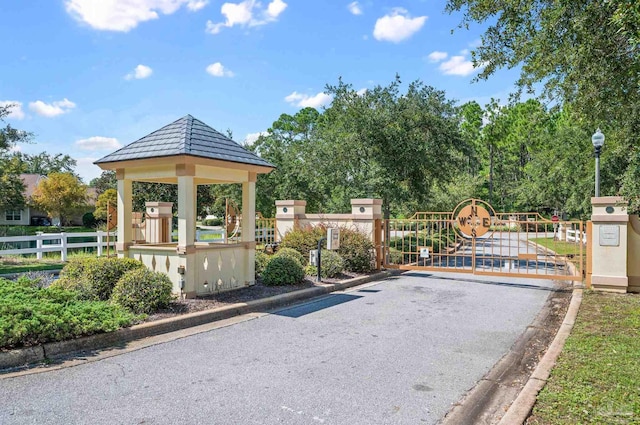 exterior space with a gazebo