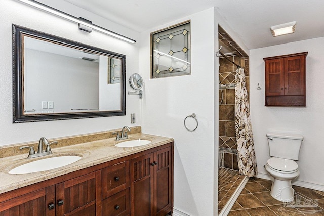 4662 Oakland Dr, Pensacola, FL 32526 - full bathroom featuring a shower stall, double vanity, and tile patterned flooring