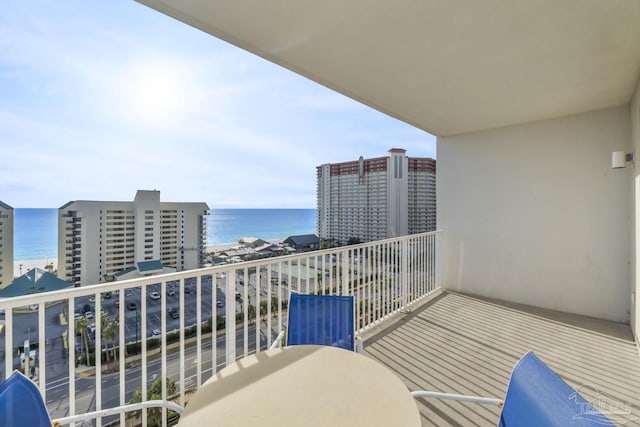 balcony with a water view