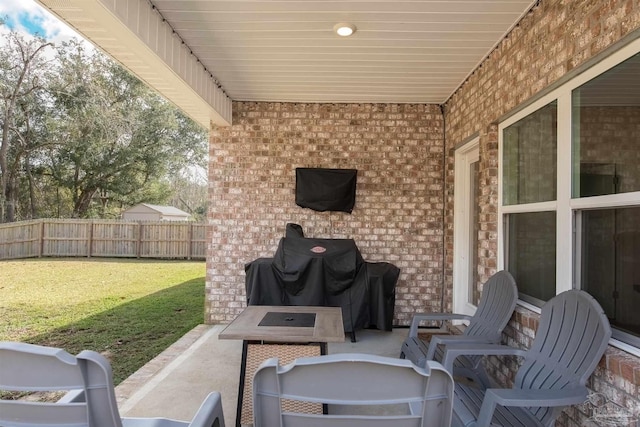 view of patio featuring area for grilling