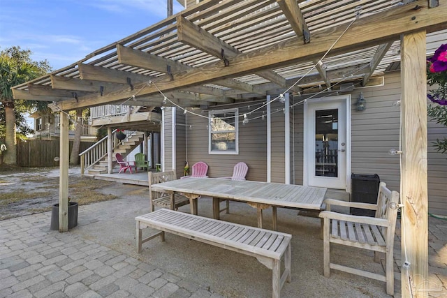 view of patio / terrace with a pergola