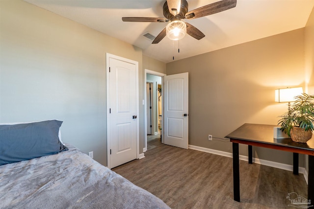 5518 Cyanamid Rd, Milton, FL 32583 - bedroom featuring wood finished floors, baseboards, and a ceiling fan