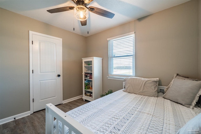 5518 Cyanamid Rd, Milton, FL 32583 - bedroom featuring wood finished floors, baseboards, and a ceiling fan