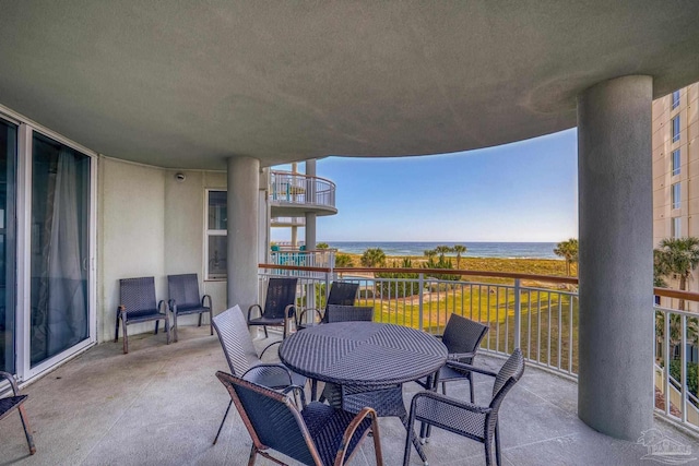 balcony with a water view