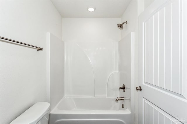 full bathroom with shower / bathtub combination and toilet