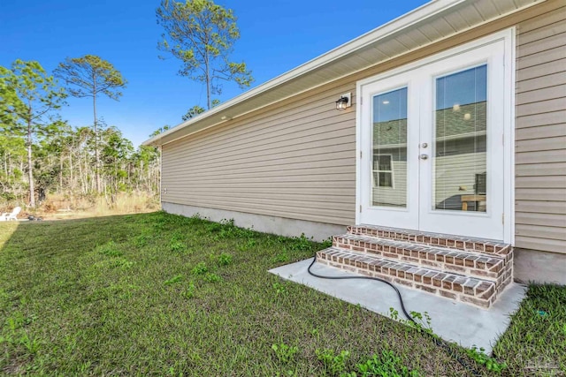 exterior space featuring french doors