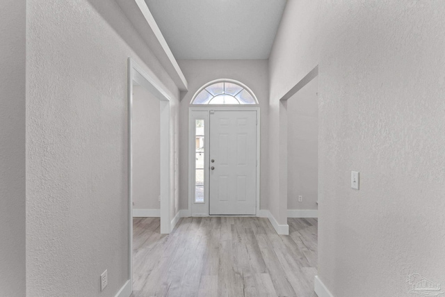 entrance foyer featuring light wood-type flooring