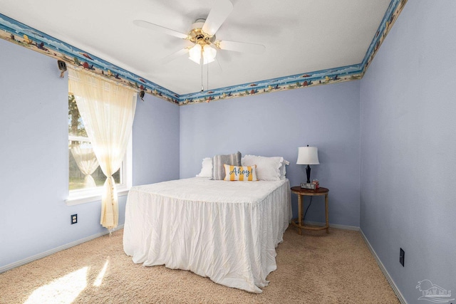 bedroom featuring ceiling fan