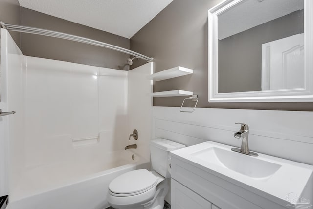 1096 Adrian Way, Milton, FL 32583 - bathroom with toilet, bathtub / shower combination, vanity, and a textured ceiling