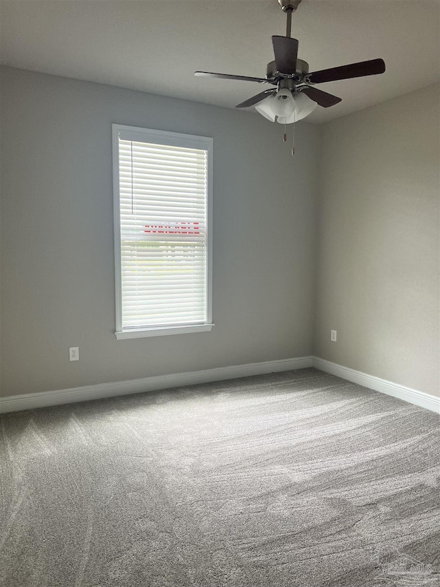 2305 Habersham Ln, Cantonment, FL 32533 - spare room featuring ceiling fan, baseboards, and carpet floors