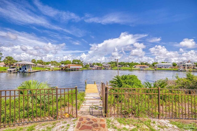 view of water feature featuring a boat dock