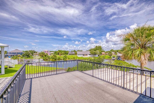 balcony with a water view