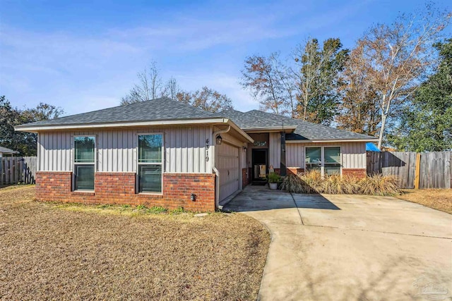 view of front of house with a garage