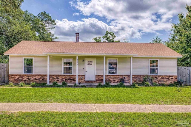 4224 Seaport Rd, Pace, FL 32571 - ranch-style home with brick siding and a porch