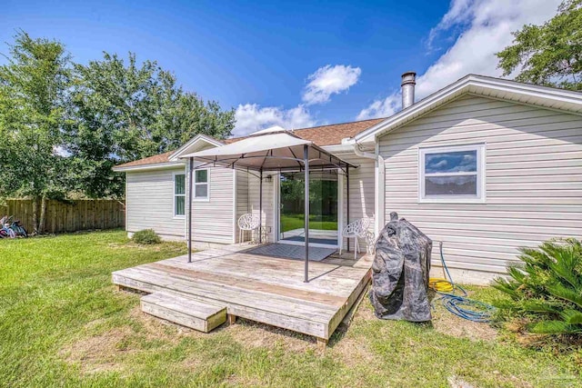 4224 Seaport Rd, Pace, FL 32571 - back of house featuring a gazebo and a wooden deck