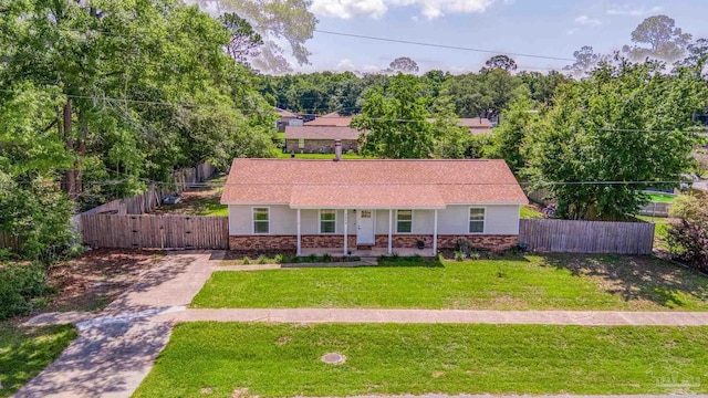 4224 Seaport Rd, Pace, FL 32571 - single story home featuring covered porch, a gate, roof with shingles, and brick siding