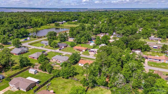 4224 Seaport Rd, Pace, FL 32571 - aerial view of property's location featuring a nearby body of water, a heavily wooded area, and nearby suburban area