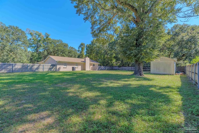 4679 E Spencer Field Rd, Pace, FL 32571 - view of yard with an outbuilding, a shed, and a fenced backyard
