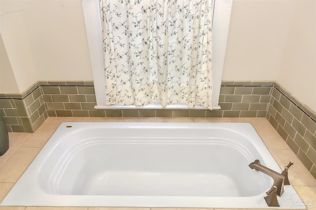 bathroom featuring a garden tub