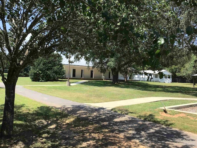 view of home's community with a yard