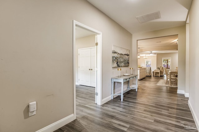 hallway featuring hardwood / wood-style floors