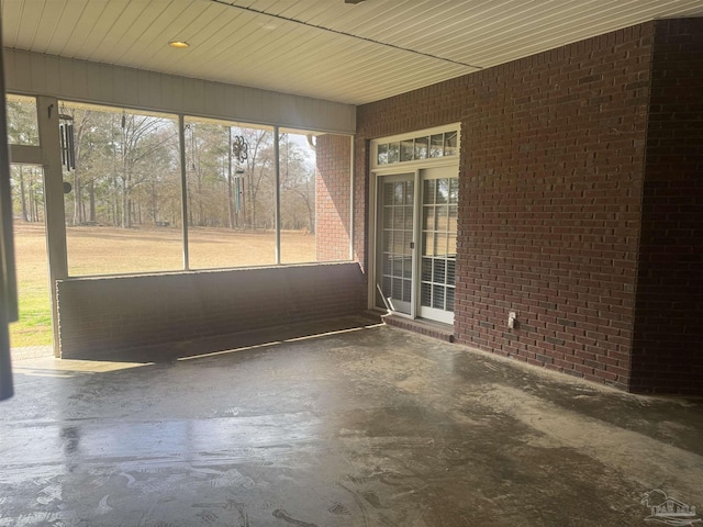 view of unfurnished sunroom