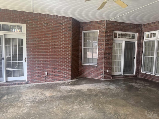 view of patio / terrace featuring ceiling fan