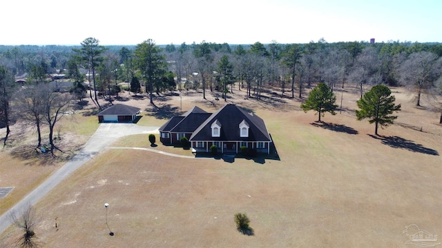 drone / aerial view featuring a rural view