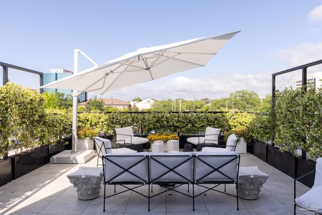 view of patio / terrace with an outdoor living space