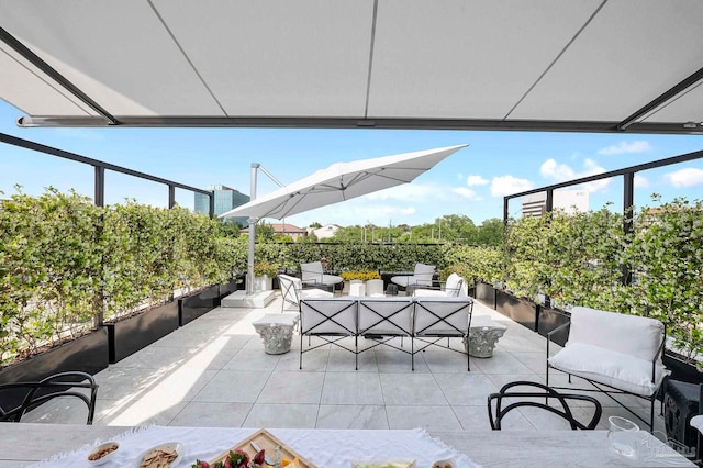 view of patio with an outdoor hangout area