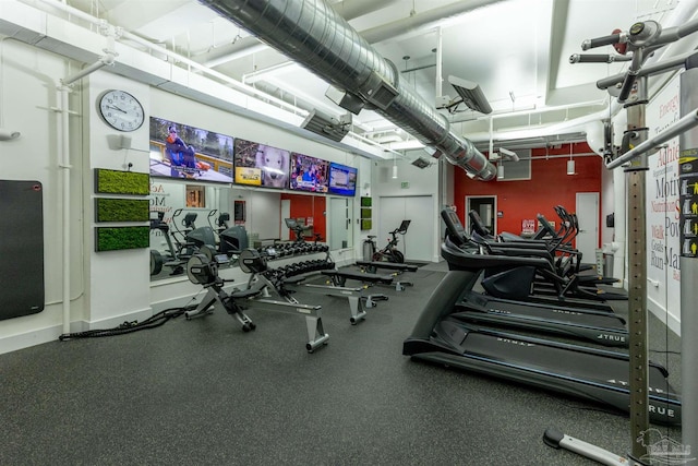 gym with baseboards