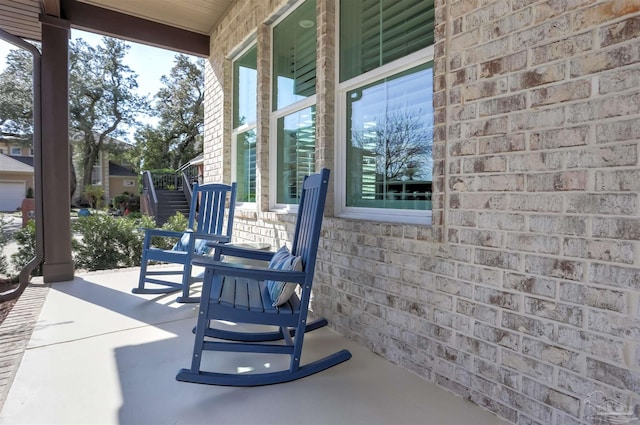 view of patio with a porch