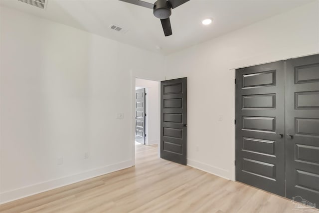 2116 W De Soto St, Pensacola, FL 32505 - empty room with a ceiling fan, light wood-type flooring, baseboards, and recessed lighting
