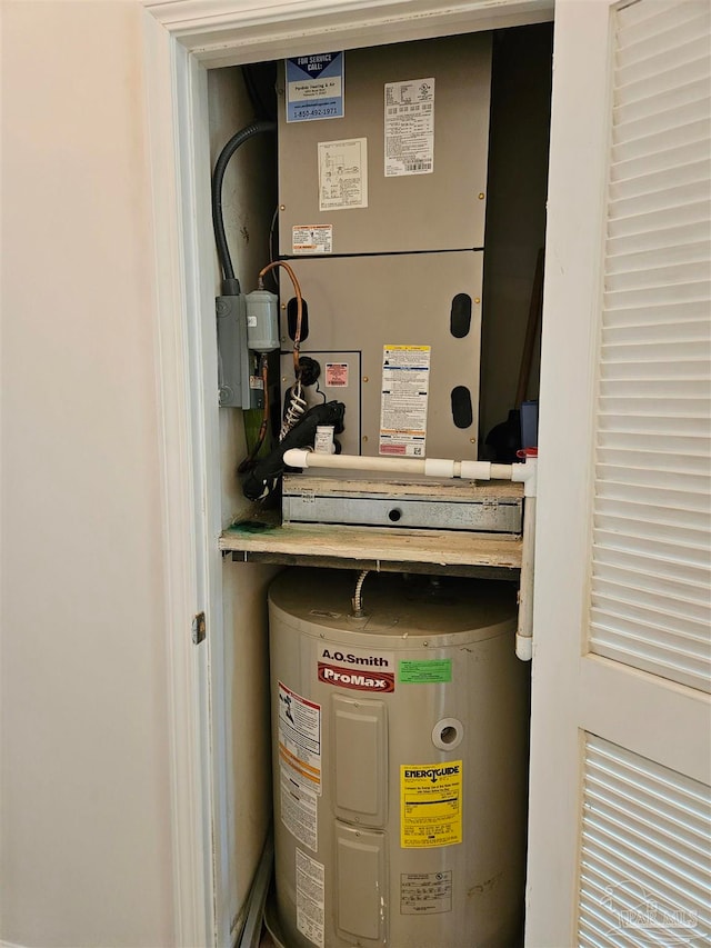 utilities with heating unit and electric water heater