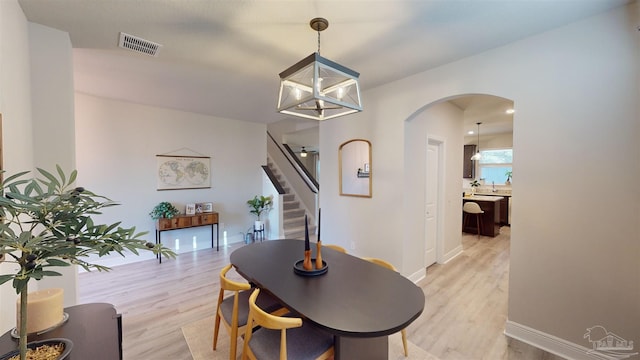 dining room featuring light hardwood / wood-style floors