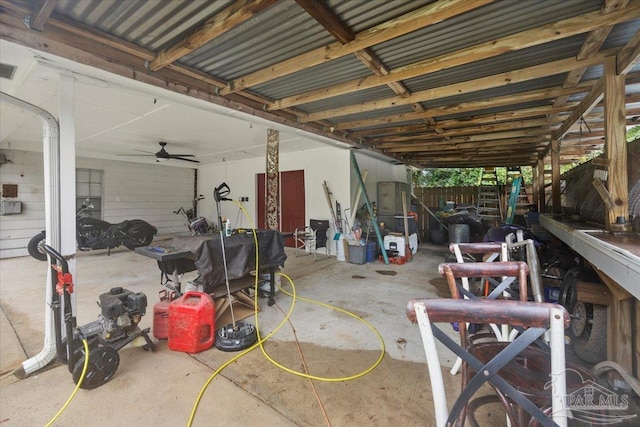 view of patio / terrace featuring ceiling fan