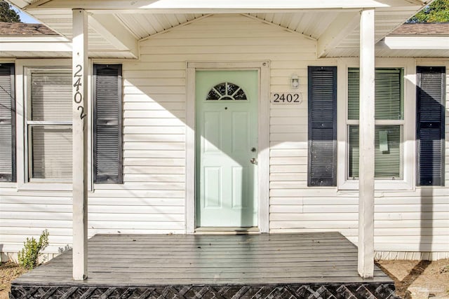 view of doorway to property