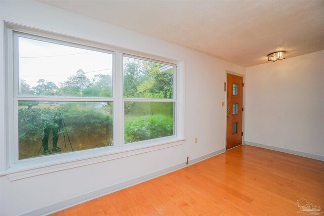 unfurnished room featuring light hardwood / wood-style flooring