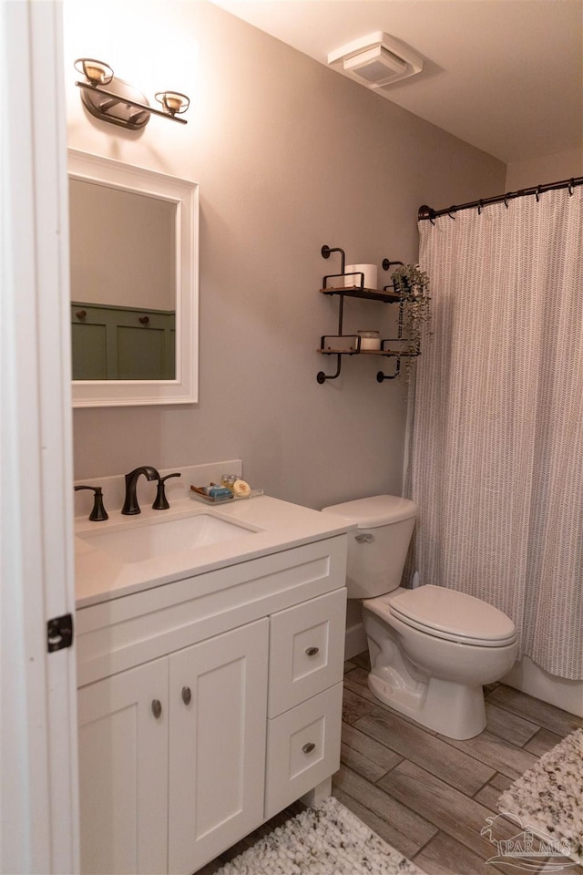 bathroom with toilet and vanity