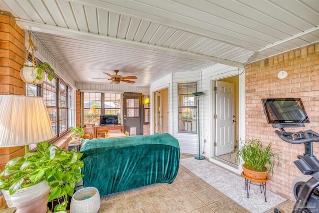 view of patio / terrace with ceiling fan