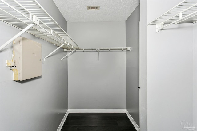 spacious closet with hardwood / wood-style flooring