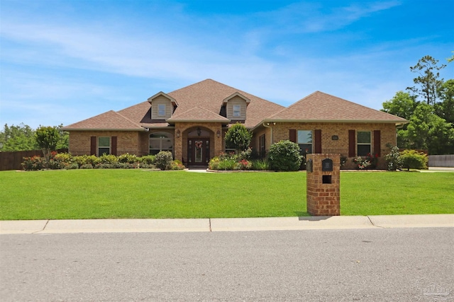 6126 Broadfield Ct, Milton, FL 32570 - traditional home with brick siding, a front lawn, and a shingled roof