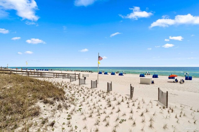 property view of water with a beach view