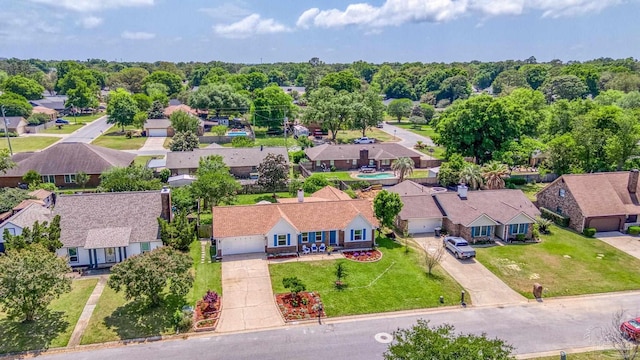 aerial view with a residential view