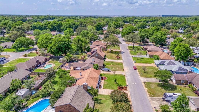 drone / aerial view with a residential view