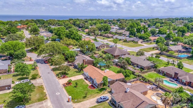 aerial view with a residential view