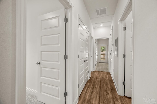 520 K St, Pensacola, FL 32501 - hallway with dark wood-style floors and baseboards